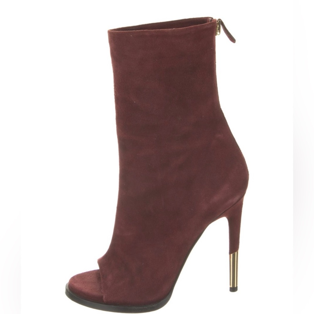 Givenchy Suede Mid-Calf Boots. Burgundy- Good Condition